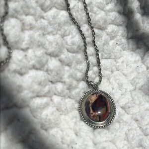 Boho Vintage Brown & Tan Pendant Necklace